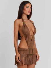 Loure Mini Dress Brown