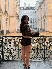 Astrida Crop Jacket Chocolate