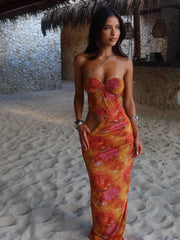 Niki Maxi Dress Golden Crystal