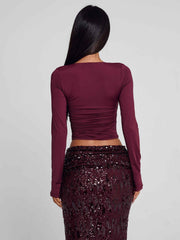 Camhilla Top Burgundy