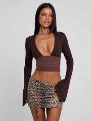 Lulum Mini Skirt Leopard Sequin