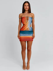Regina Mini Dress Ocean Ombre