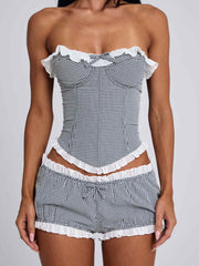 Junnie Short Black Gingham