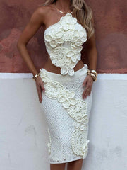 Palmina Midi Skirt White