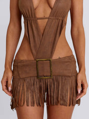 Loure Mini Dress Brown