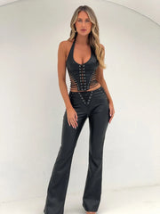 Glow Top Black Pu