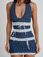 Dari Mini Dress Navy Polka Dot
