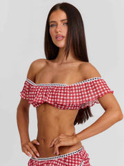 Betty Top Red Gingham