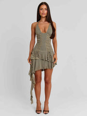 Jaquie Mini Dress Khaki