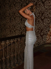 Leilani Shimmer Maxi Dress Silver