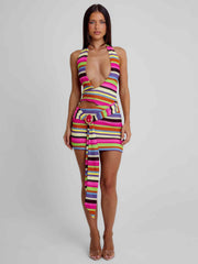 April Mini Dress Multi Stripe