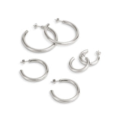 Lior 3 Pair Earring Set Silver