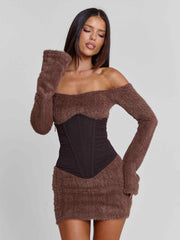 Juno Mini Dress Brown