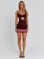 Vayla Mini Dress Deep Red