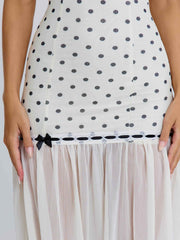 Giana Maxi Dress Cream Polka Dot