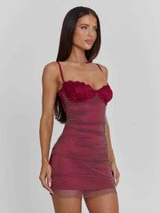 Bonjour Mini Dress Burgundy