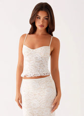 Crystal Clear Lace Top - Ivory