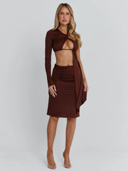 Serna Midi Dress Chocolate