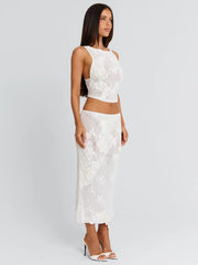 Antonella Midi Skirt White