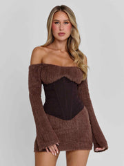 Juno Mini Dress Brown