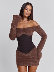Juno Mini Dress Brown