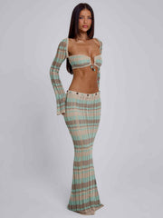 Dune Maxi Skirt Green Stripe