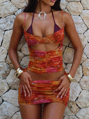 Niki Mini Skirt Golden Crystal