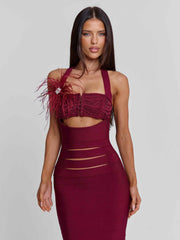 Lunabelle Midi Dress Burgundy