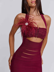 Lunabelle Midi Dress Burgundy