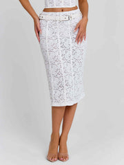 Lunalla Midi Skirt Ivory