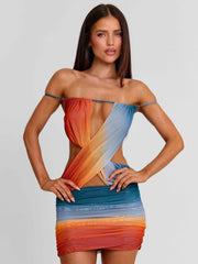 Regina Mini Dress Ocean Ombre