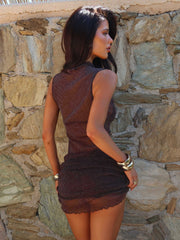 Ziane Mini Dress Chocolate Brown