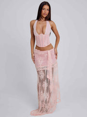 Debbie Maxi Skirt Pink