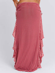 Betty Maxi Skirt Red Gingham