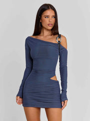 Aurelle Mini Dress Steel Grey