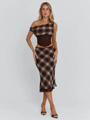 Narelle Top Brown Check