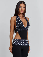 Virelle Jumpsuit Black Polka Dot
