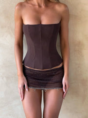 Sola Mesh Corset Chocolate Brown