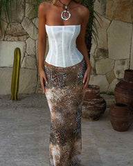 Sola Mesh Corset Top White