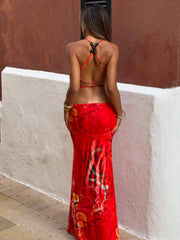 Etna Maxi Dress Fuego