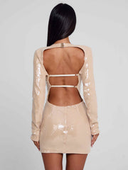 Solenza Mini Dress Beige