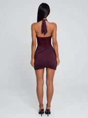 Noreza Mini Dress Burgundy