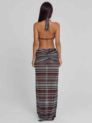Mirai Maxi Dress Brown Stripe