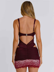 Vayla Mini Dress Deep Red