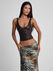 Roei Corset Top Dark Brown