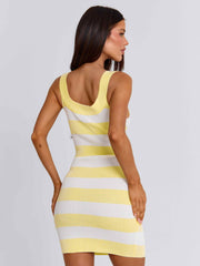 Teresa Mini Dress Yellow Stripe