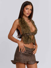 Donna Mini Skirt Brown