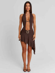Leilini Mini Dress Chocolate