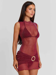 Ziane Mini Dress Burgundy