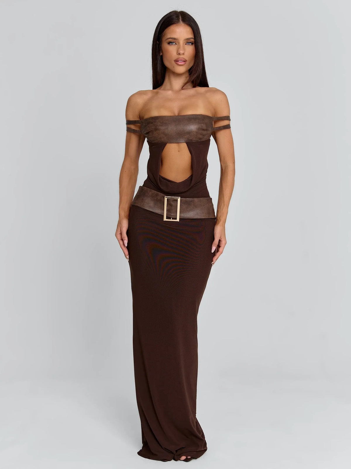 Rozia Maxi Dress Brown